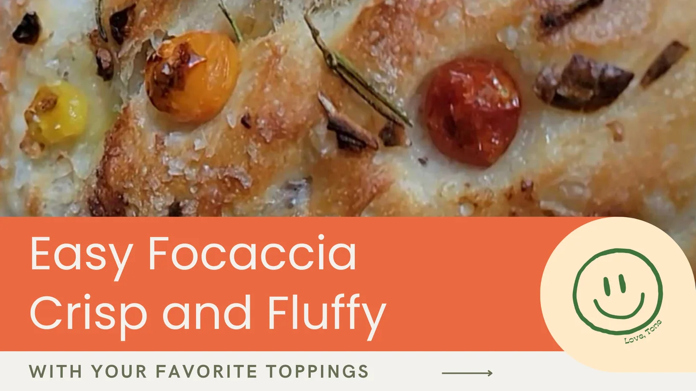Plant Based Tone recipe visual for Easy Vegan Focaccia – Homemade Bread | Great For Sandwiches!