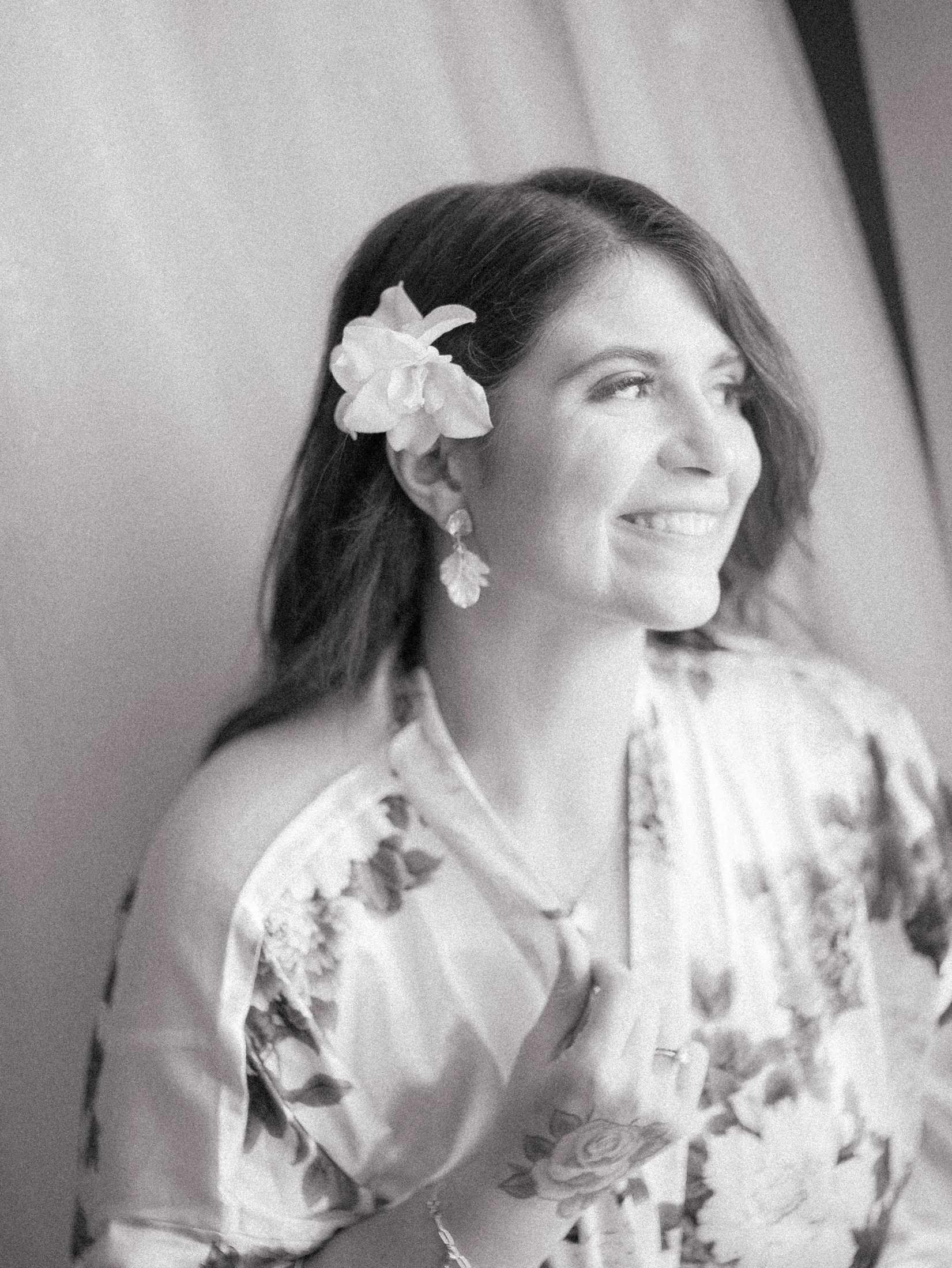 Black and white portrait of ToniMarie Iglesia, founder of Plant Based Tone